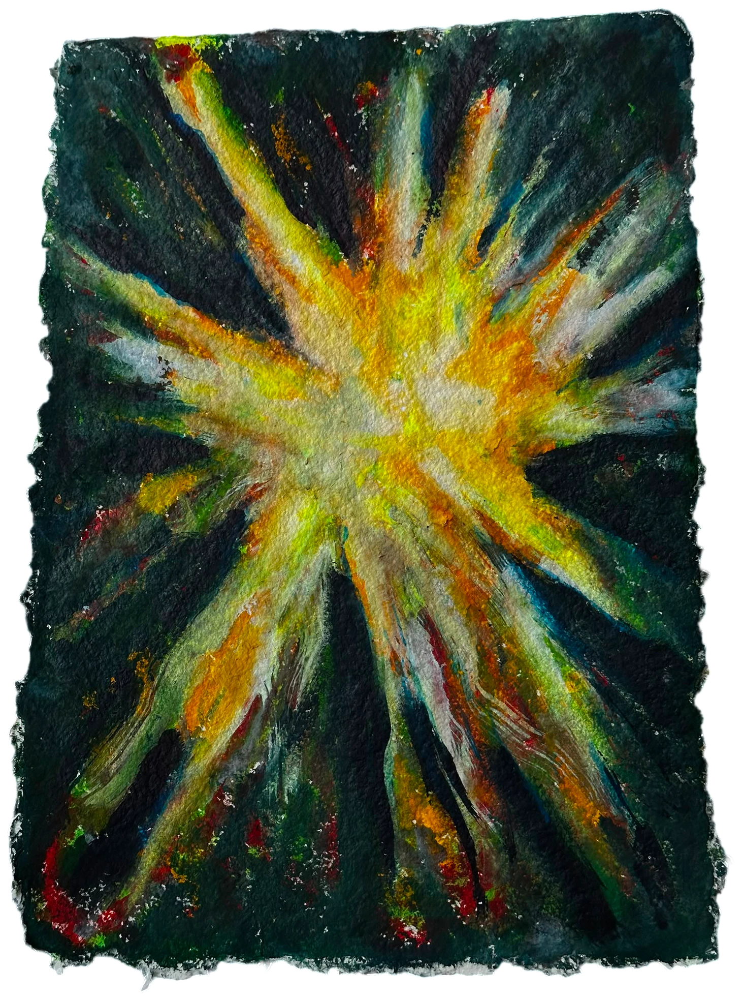 Source 001, Acrylic and ink on very thick cotton paper, 2025