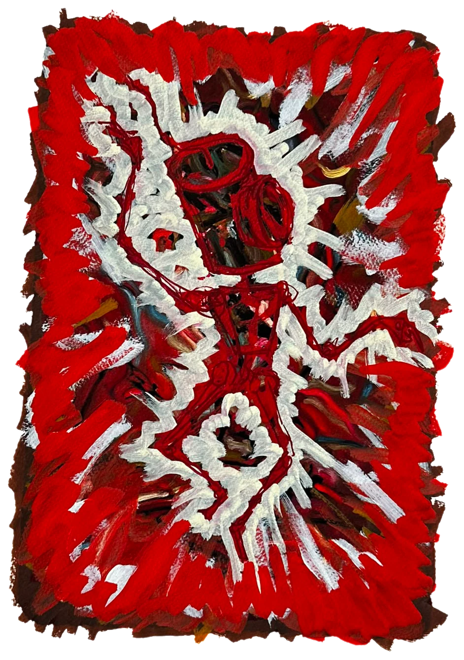 Source 3 V003, Acrylic and print on paper, torn edges, 2024