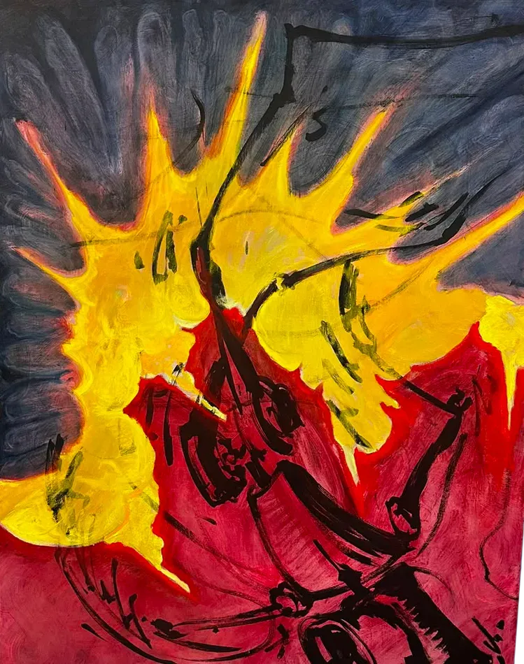 FALLING, Oil on canvas, null