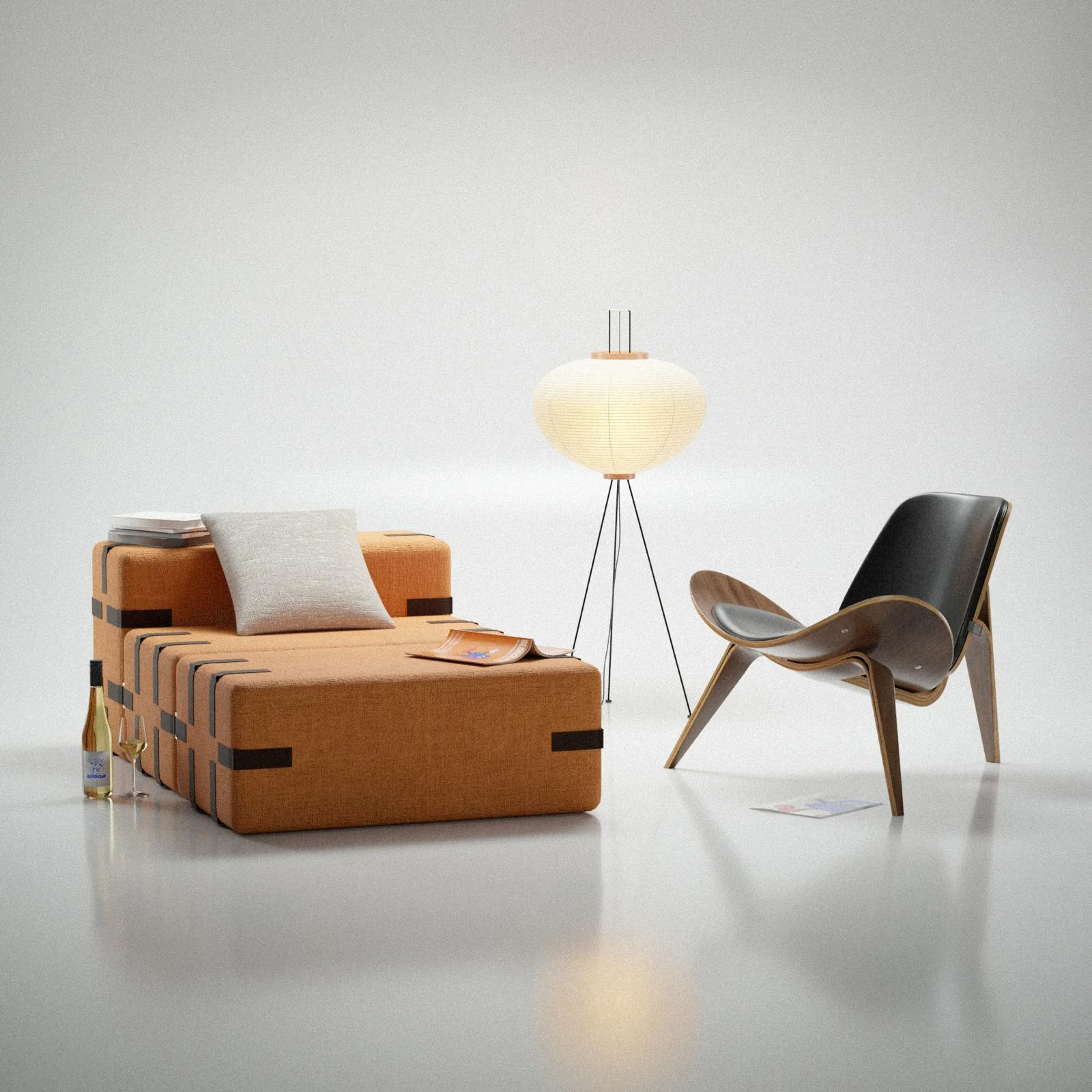 blocca daybed, Render